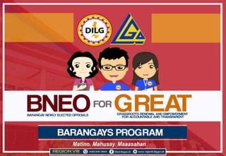 BNEO for GREAT Barangays Program Online Repository.
